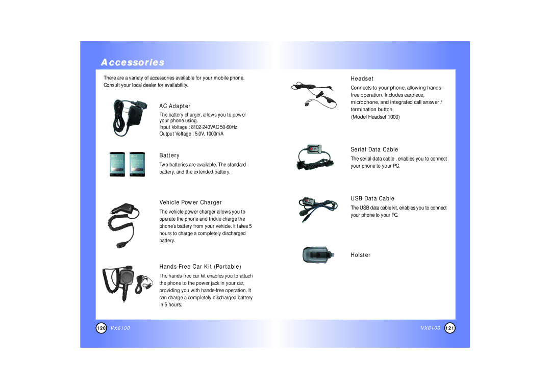 Mitel VX6100 manual Accessories 