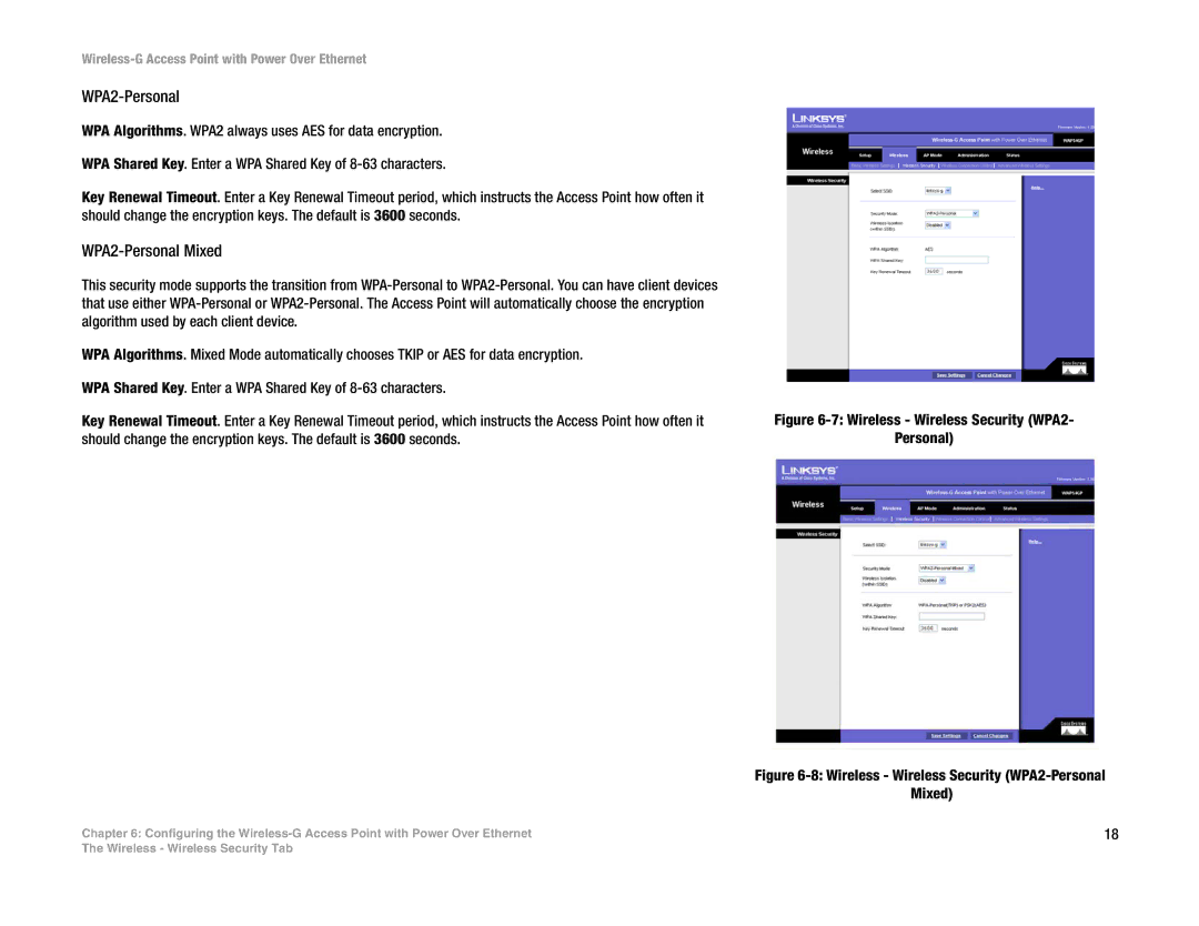 Mitel WAP54GP manual WPA2-Personal Mixed 