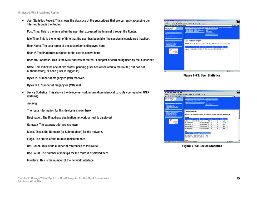 Mitel WRV54G manual Routing, User Statistics 