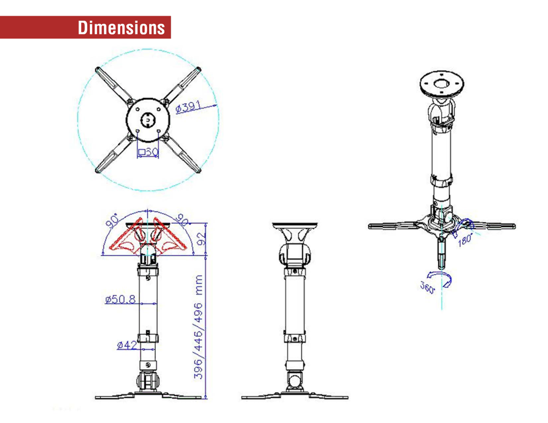 Mitsubishi 236CB manual Dimensions 