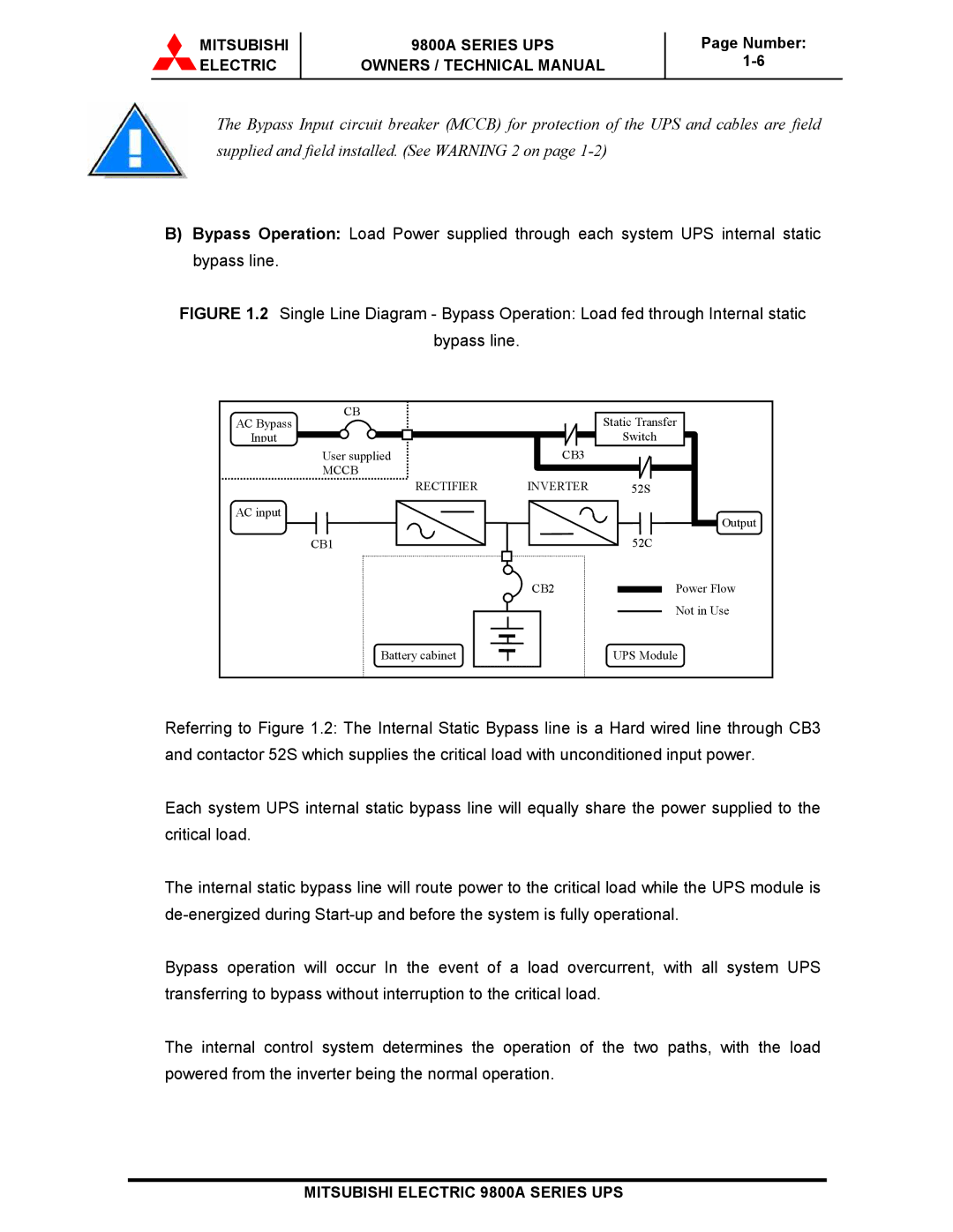 Mitsubishi 9800A Series technical manual Mccb Rectifier 