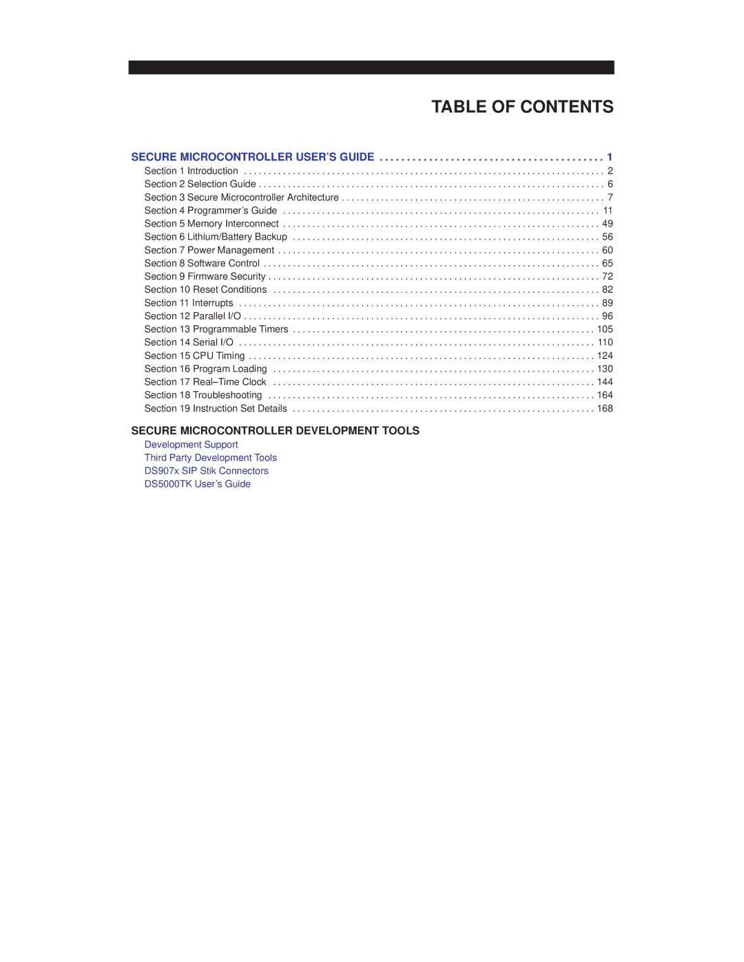 Mitsubishi DS5000TK, DS907x SIP manual Table of Contents 