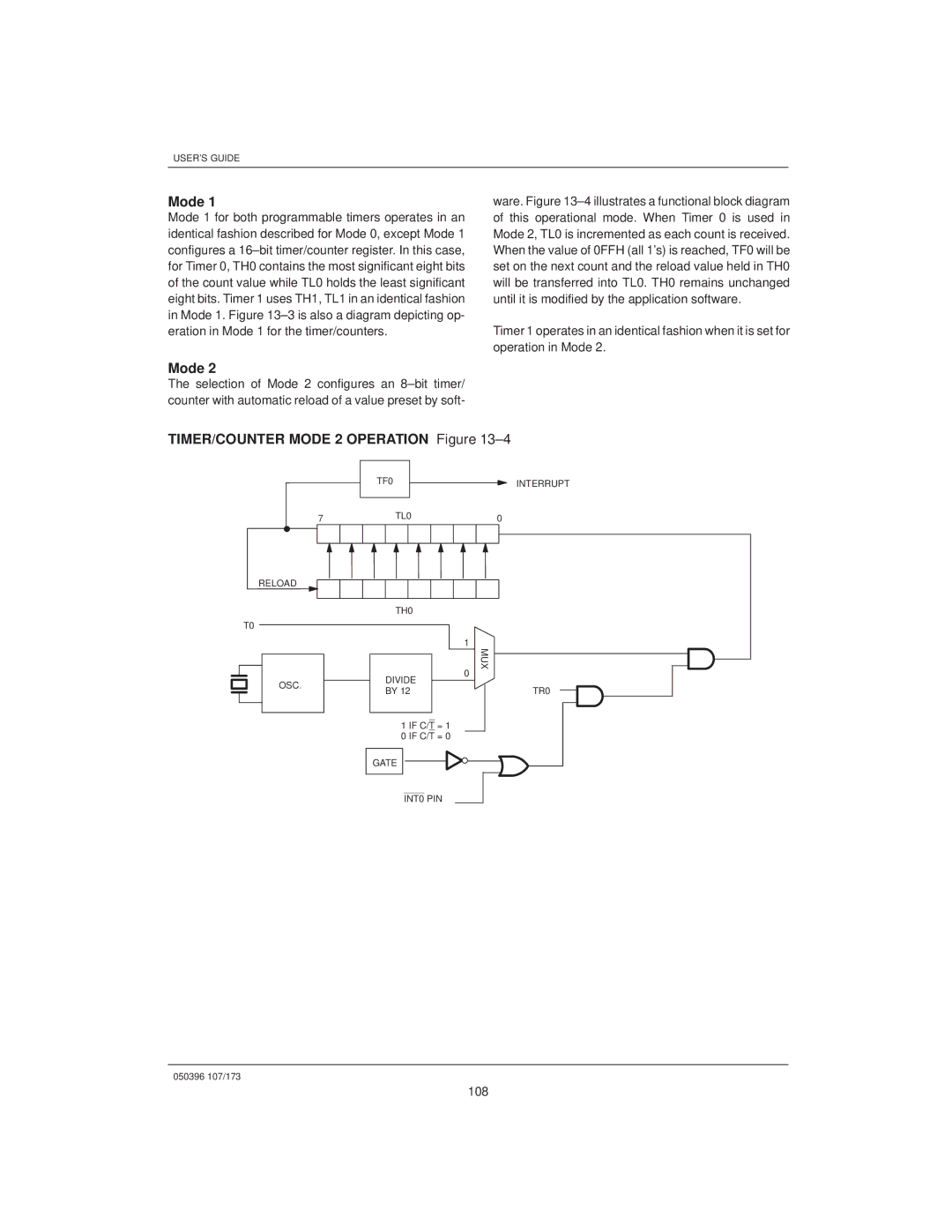 Mitsubishi DS907x SIP, DS5000TK manual TIMER/COUNTER Mode 2 Operation ±4, 108 