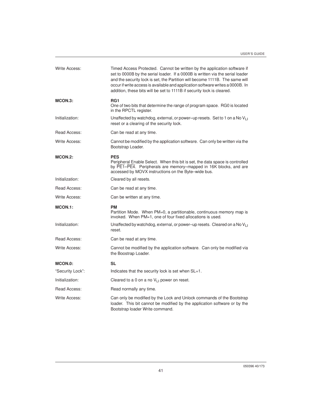 Mitsubishi DS5000TK, DS907x SIP manual MCON.3 RG1, Accessed by Movx instructions on the Byte±wide bus 