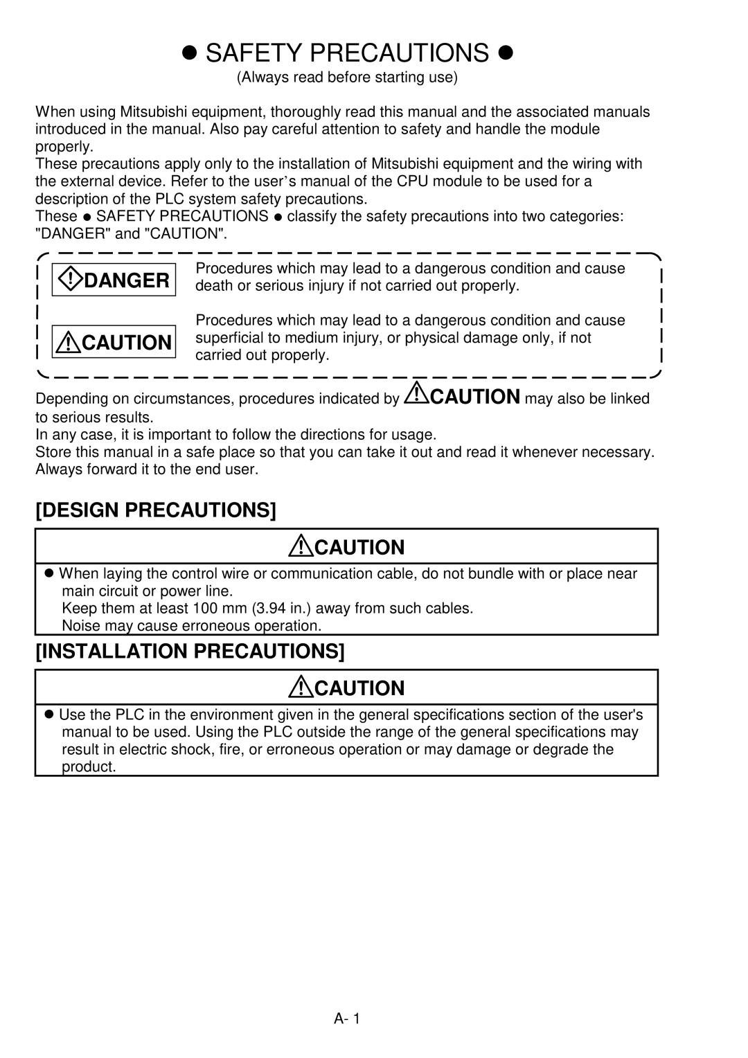 Mitsubishi AJ71E71N-B2, E71N-U-HW, A1SJ71E71N-B5T, A1SJ71E71N-B2, AJ71E71N-B5T user manual Safety Precautions 