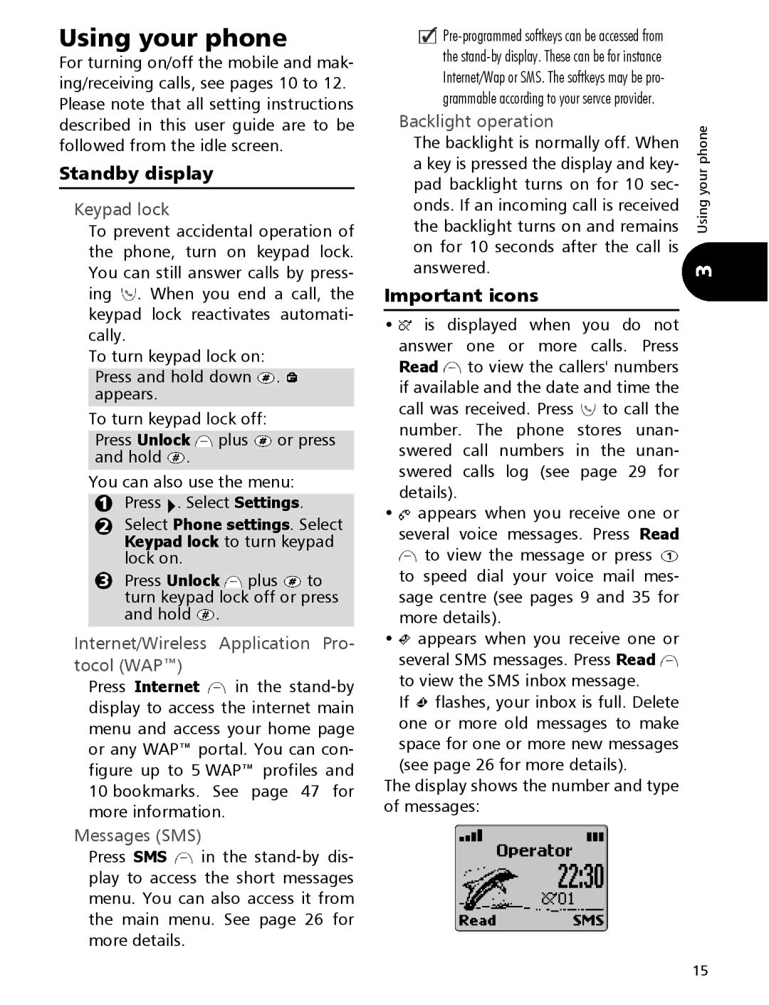 Mitsubishi Electronics 110 manual Standby display, Important icons 