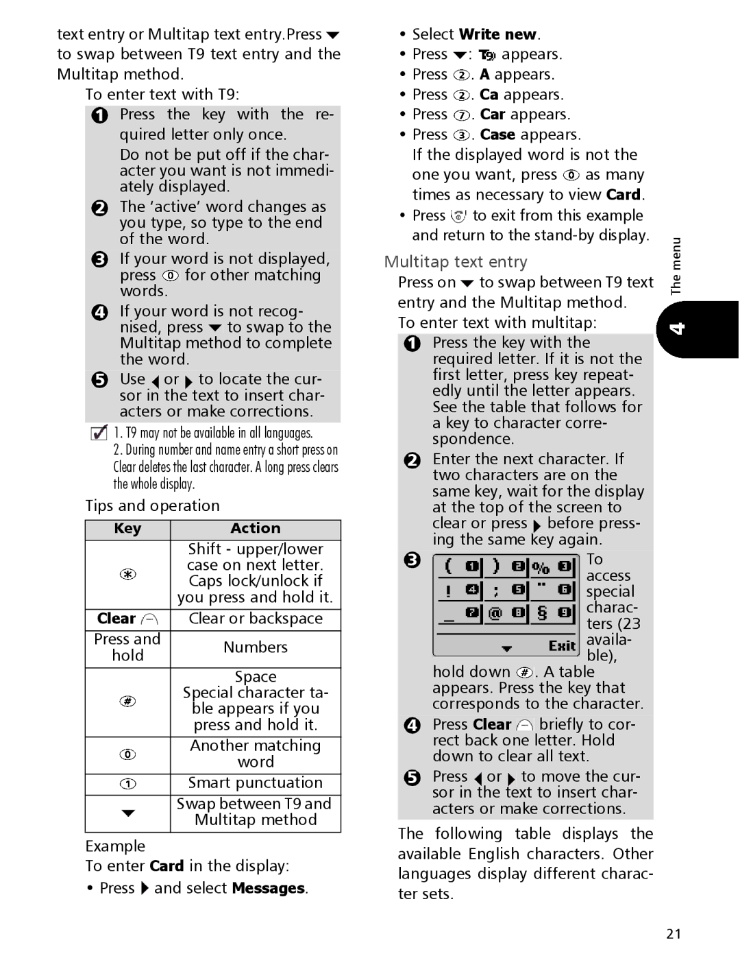 Mitsubishi Electronics 110 manual Multitap text entry 