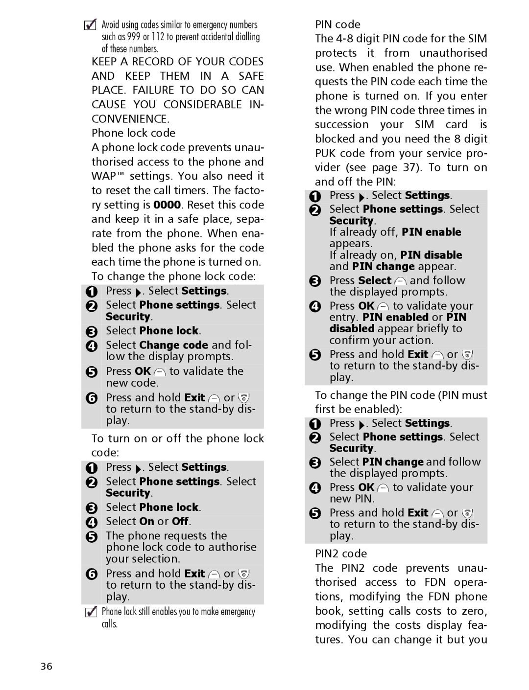 Mitsubishi Electronics 110 manual Phone lock code 