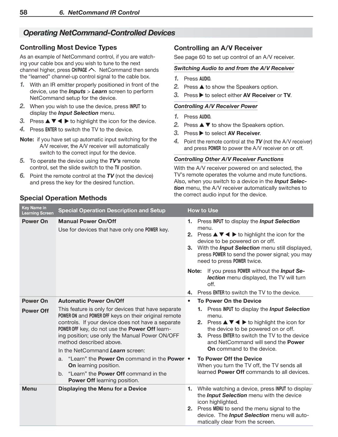 Mitsubishi Electronics 148 Series, 246 Series manual Operating NetCommand-Controlled Devices, Controlling Most Device Types 