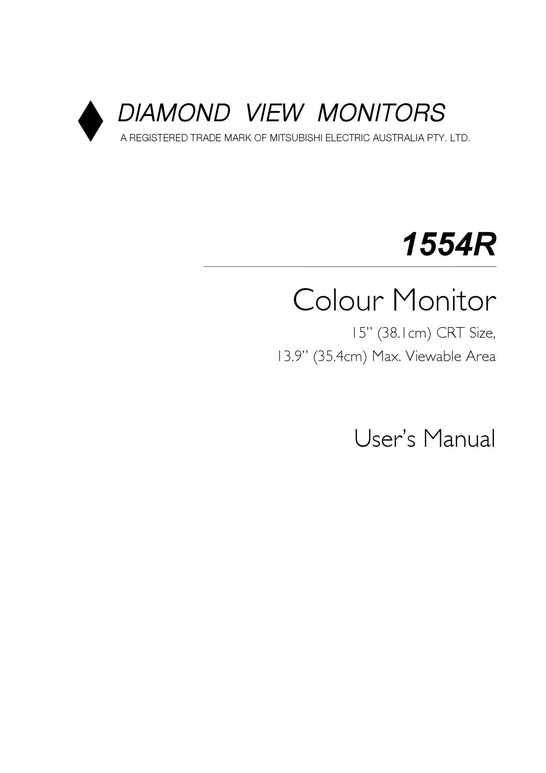 Mitsubishi Electronics 1554R user manual 