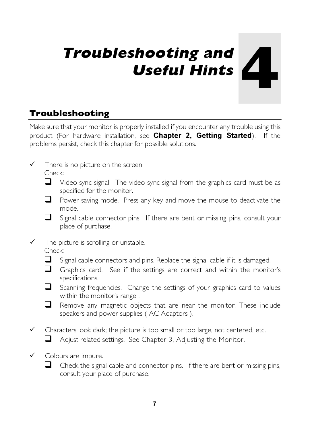 Mitsubishi Electronics 1554R user manual Troubleshooting and 4 Useful Hints 