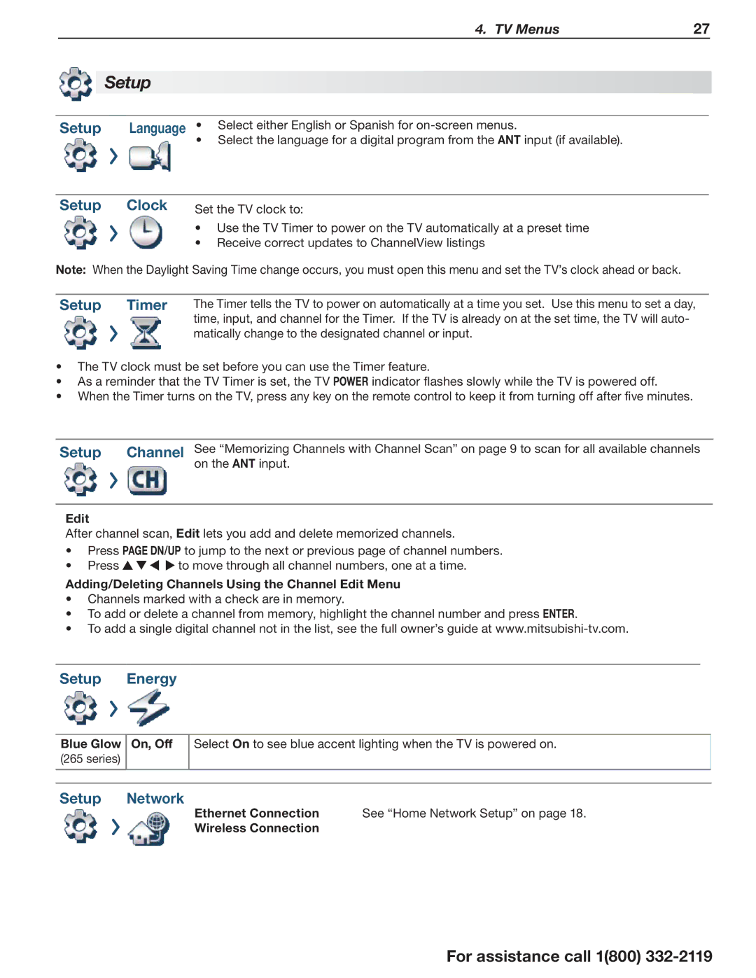 Mitsubishi Electronics 164 Series manual Setup 