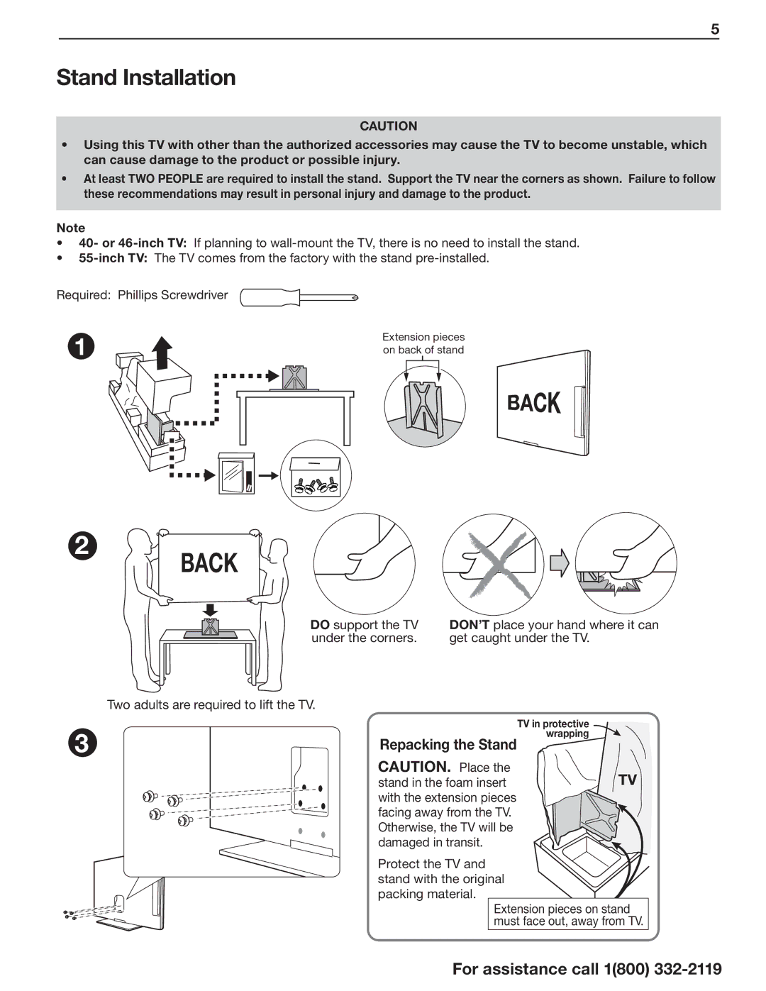 Mitsubishi Electronics 164 Series manual Stand Installation, Back 