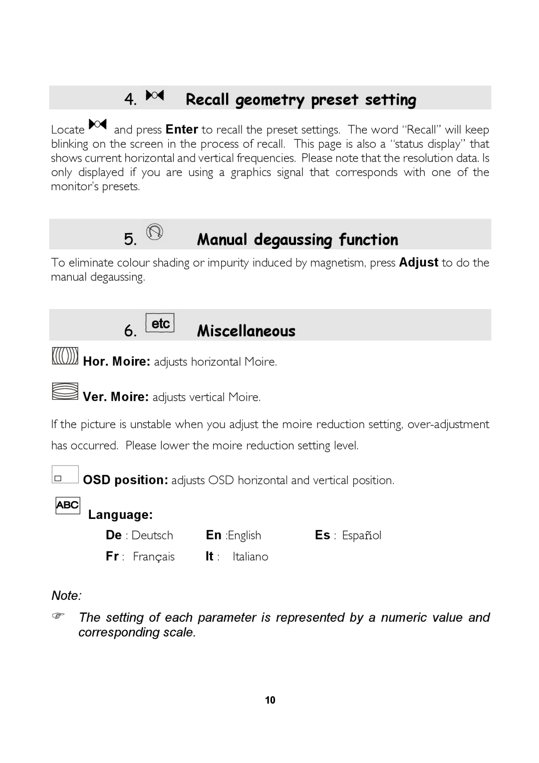 Mitsubishi Electronics 1770G user manual Language De Deutsch En English, Fr Fran çais It Italiano 