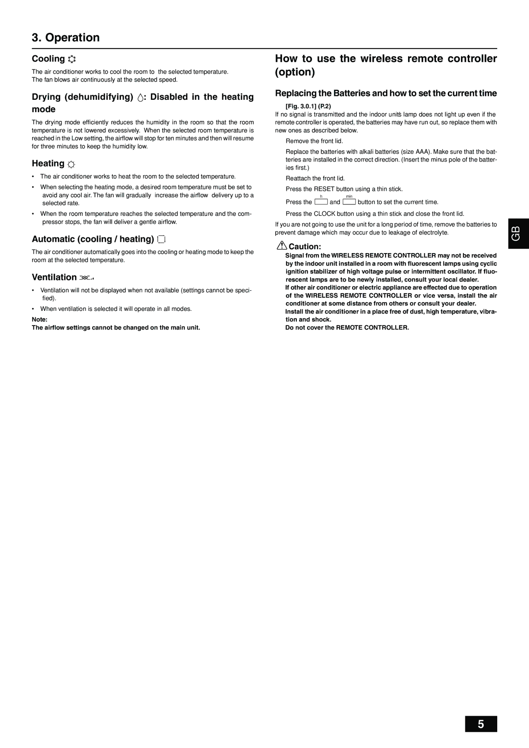 Mitsubishi Electronics PEH-P16, 20-MYA, PEH-P10, PEH-P8 Operation, How to use the wireless remote controller option 