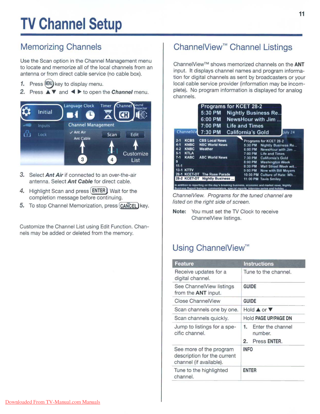 Mitsubishi Electronics 151, 249, 153 manual TV Channel Setup, Guide, Guioe, Enter 