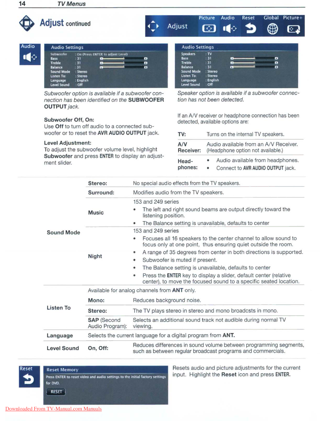 Mitsubishi Electronics 151, 249, 153 manual Adjust 