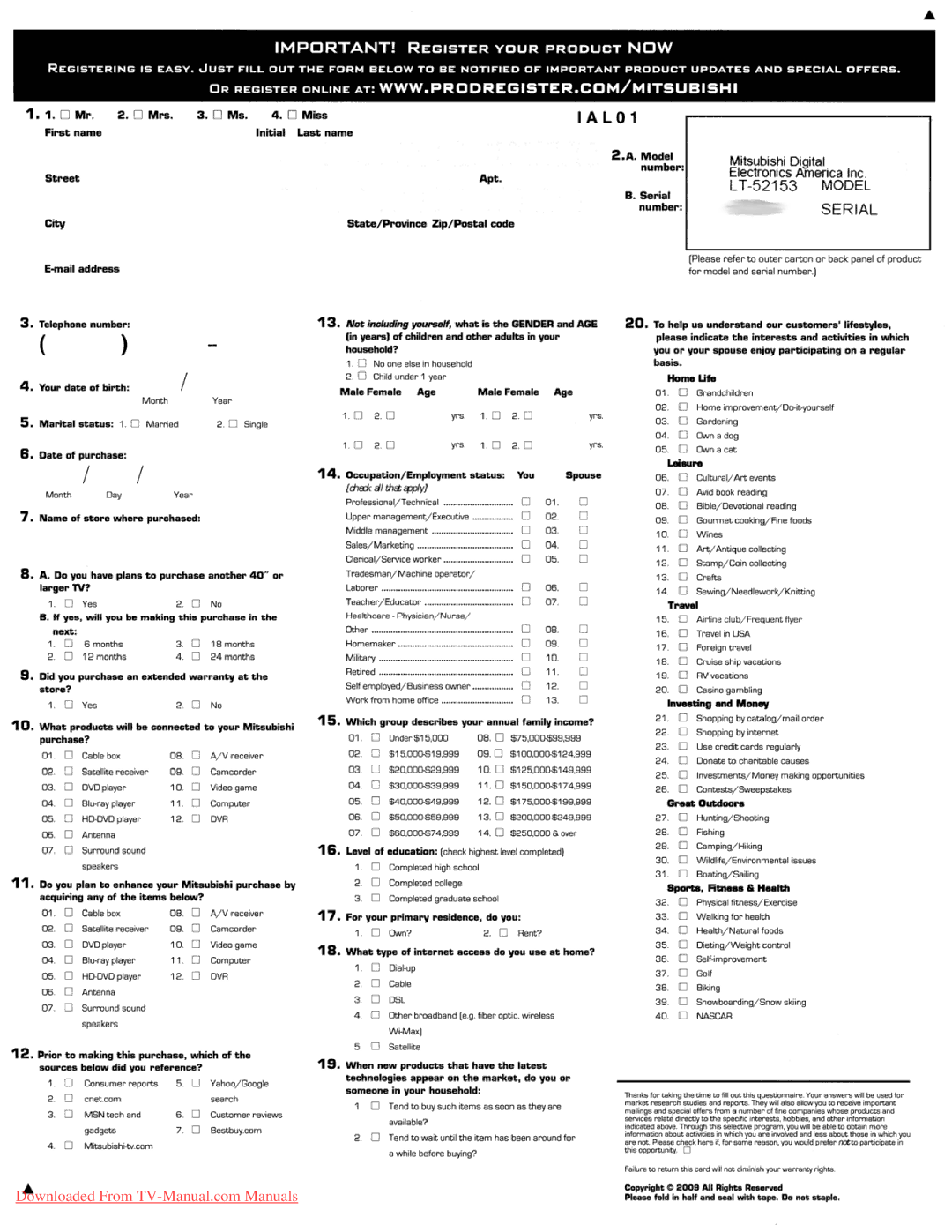 Mitsubishi Electronics 153, 249, 151 manual Wo4 lI9you 