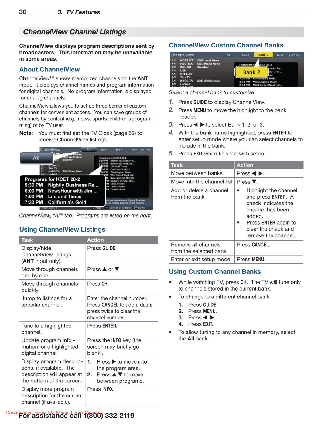 Mitsubishi Electronics 265, 164, 154 manual ChannelView Channel Listings, About ChannelView, Using ChannelView Listings 