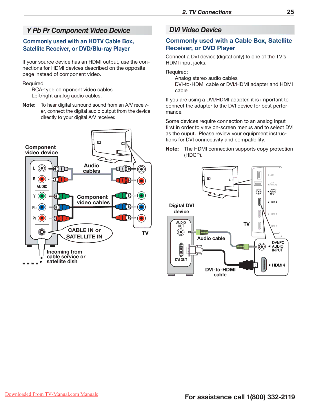 Mitsubishi Electronics 164 Series manual Pb Pr Component Video Device, DVI Video Device, Digital DVI Device, Satellite 