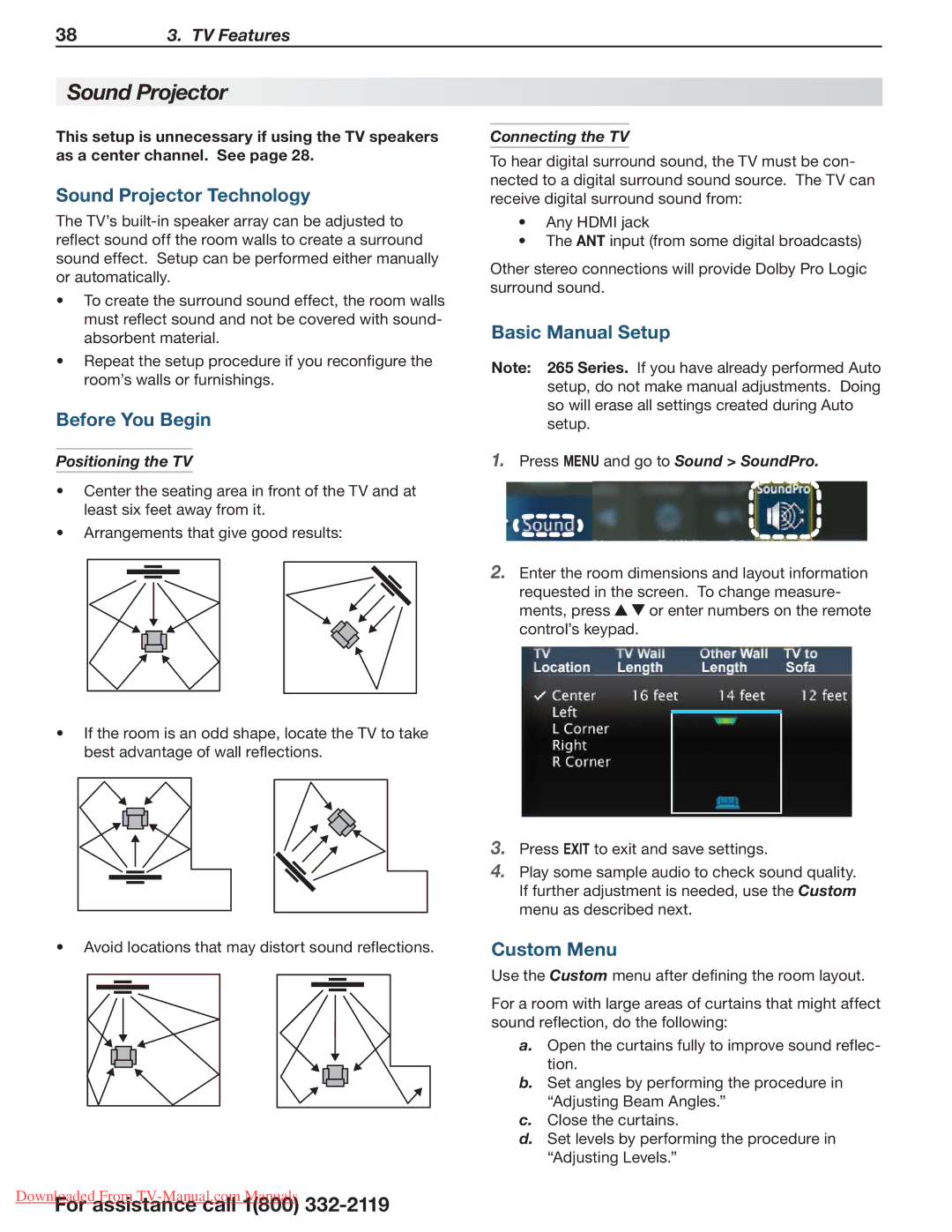 Mitsubishi Electronics 154 Series manual Sound Projector Technology, Before You Begin, Basic Manual Setup, Custom Menu 