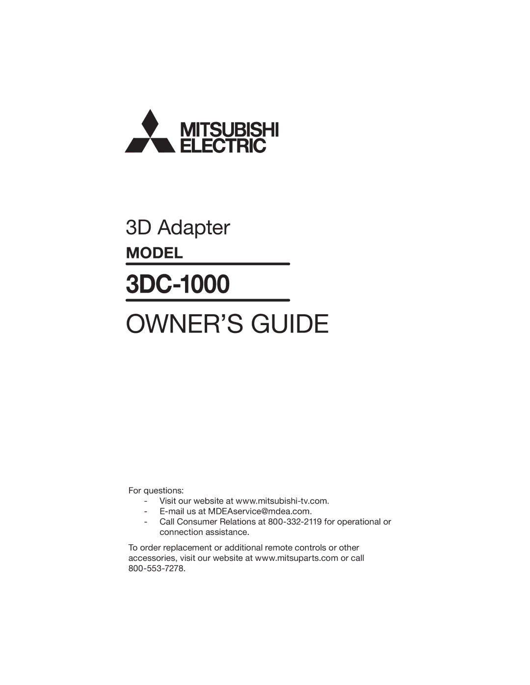 Mitsubishi Electronics 3DC-1000 manual 