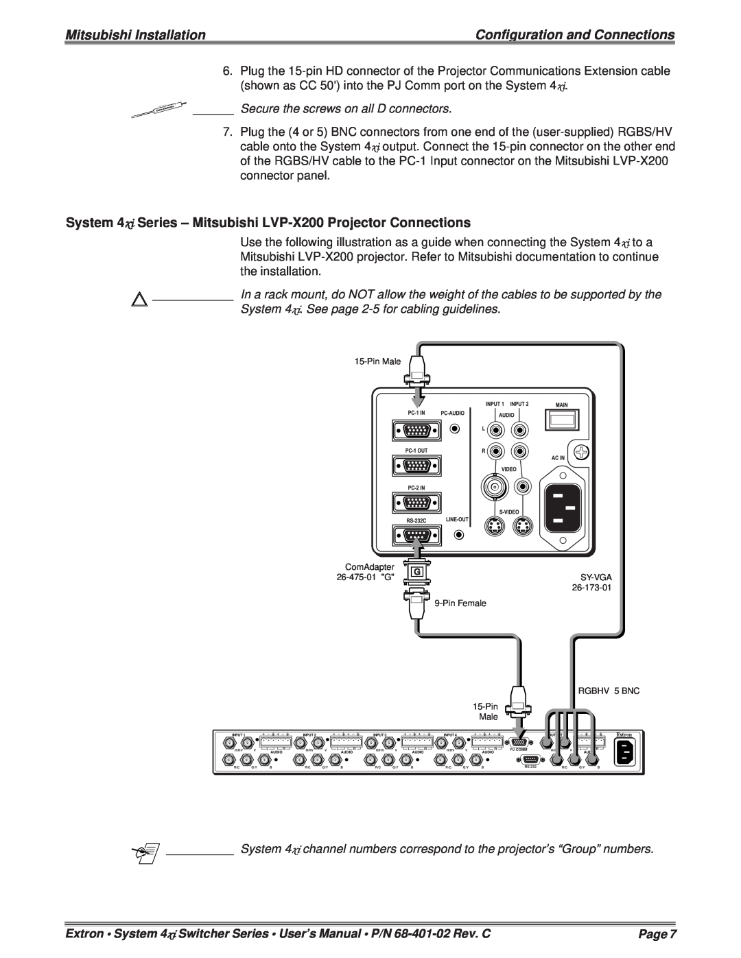 Mitsubishi Electronics 4XIXIXIXIXI user manual Mitsubishi Installation, Configuration and Connections, Page 