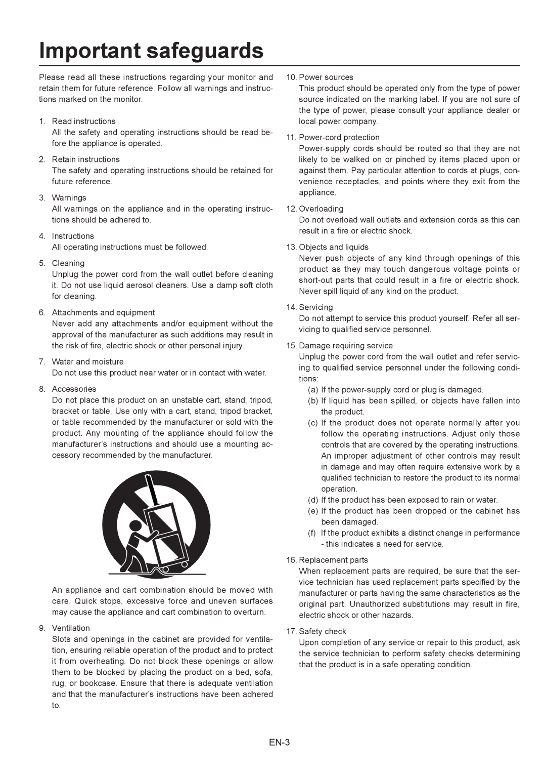 Mitsubishi Electronics 56P-QF60LCU user manual Important safeguards 