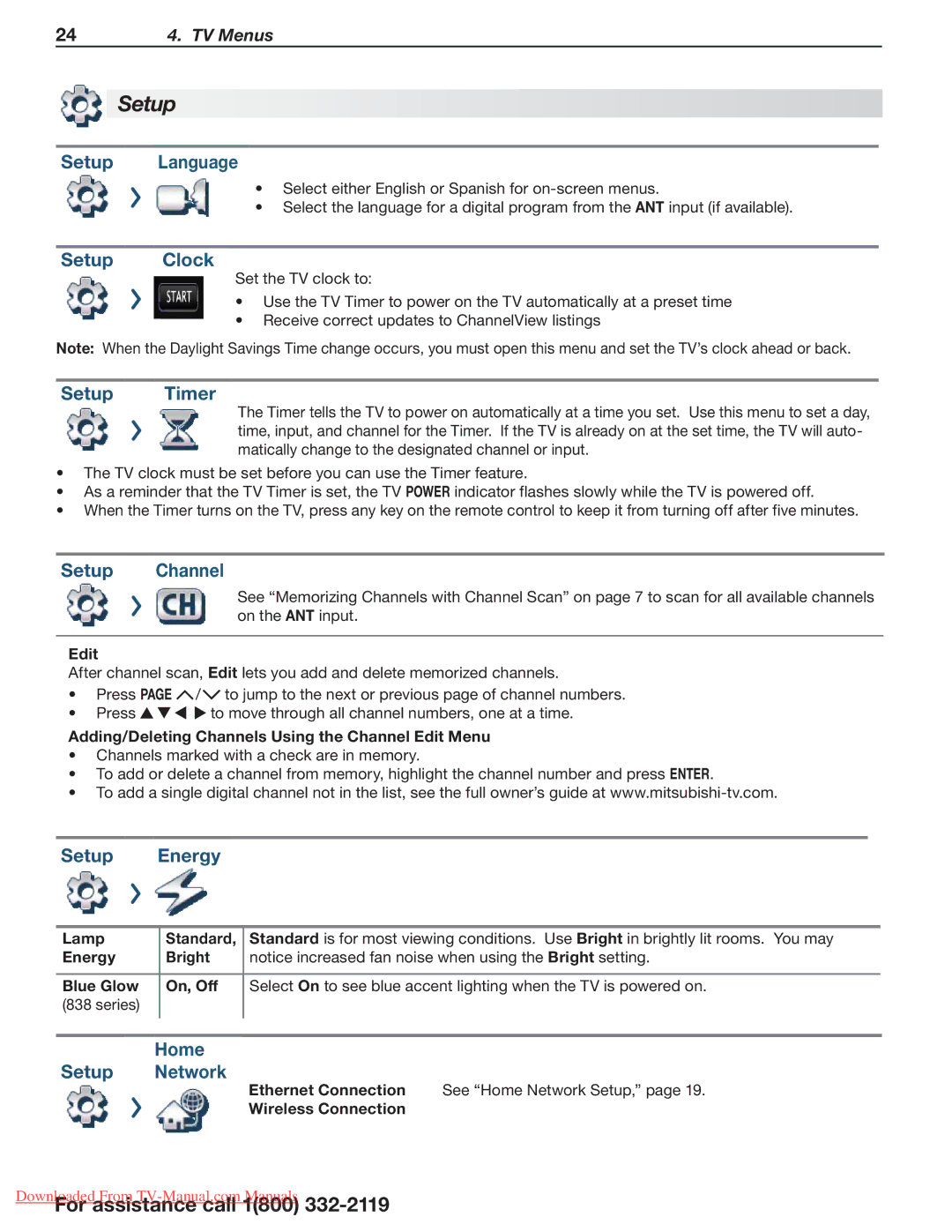 Mitsubishi Electronics 838 SERIES, 738 Series operating instructions Setup 