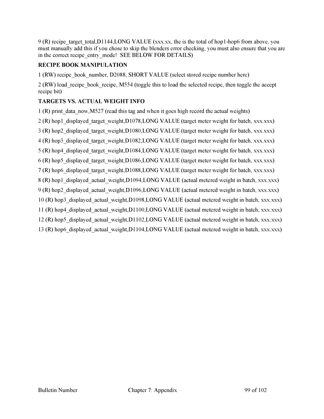 Mitsubishi Electronics 882.00207.00 specifications Recipe Book Manipulation 