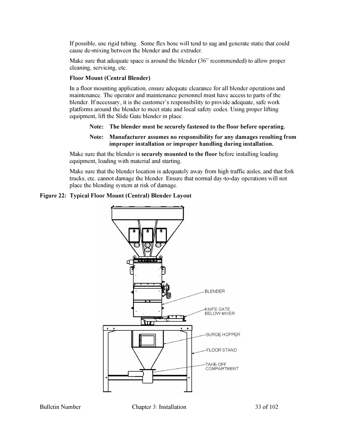 Mitsubishi Electronics 882.00207.00 specifications Typical Floor Mount Central Blender Layout 