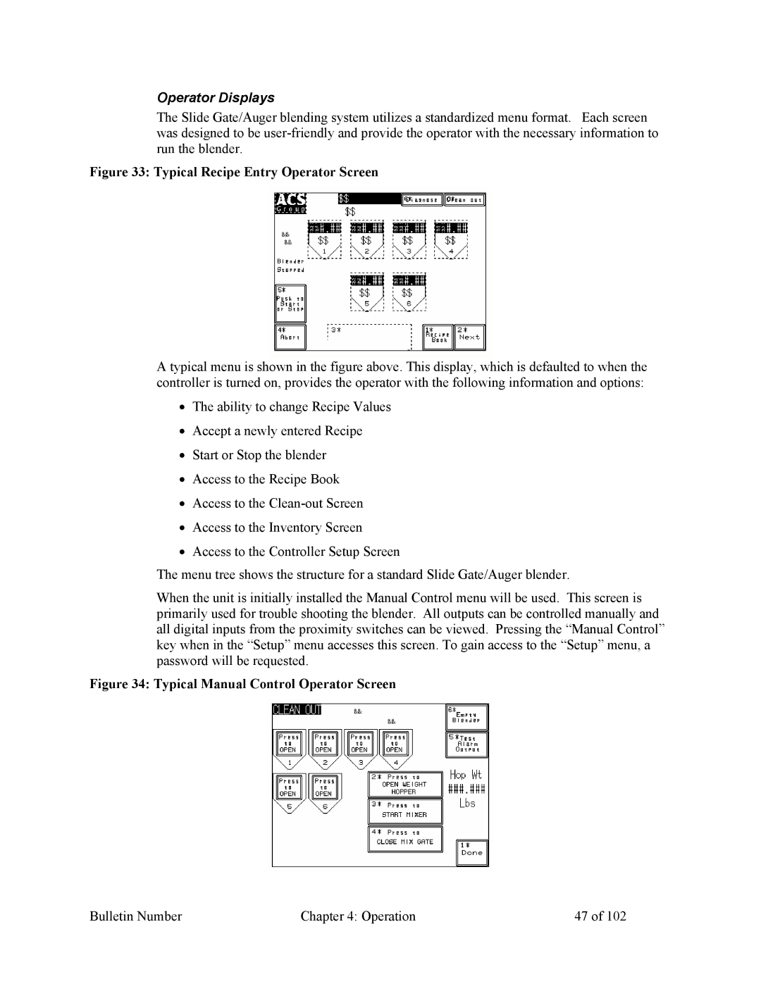 Mitsubishi Electronics 882.00207.00 specifications Operator Displays, Typical Recipe Entry Operator Screen 