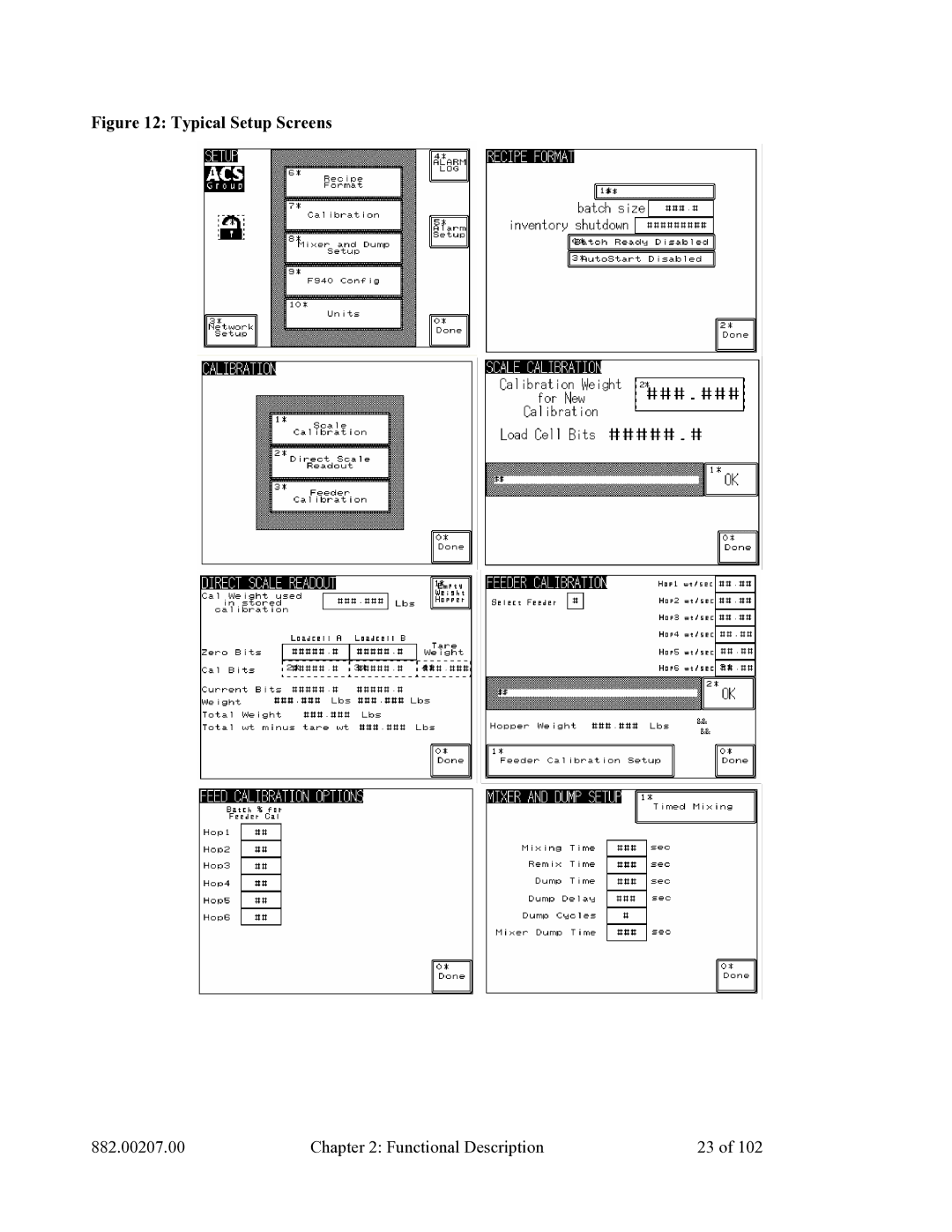 Mitsubishi Electronics 882.00207.00 specifications Typical Setup Screens 