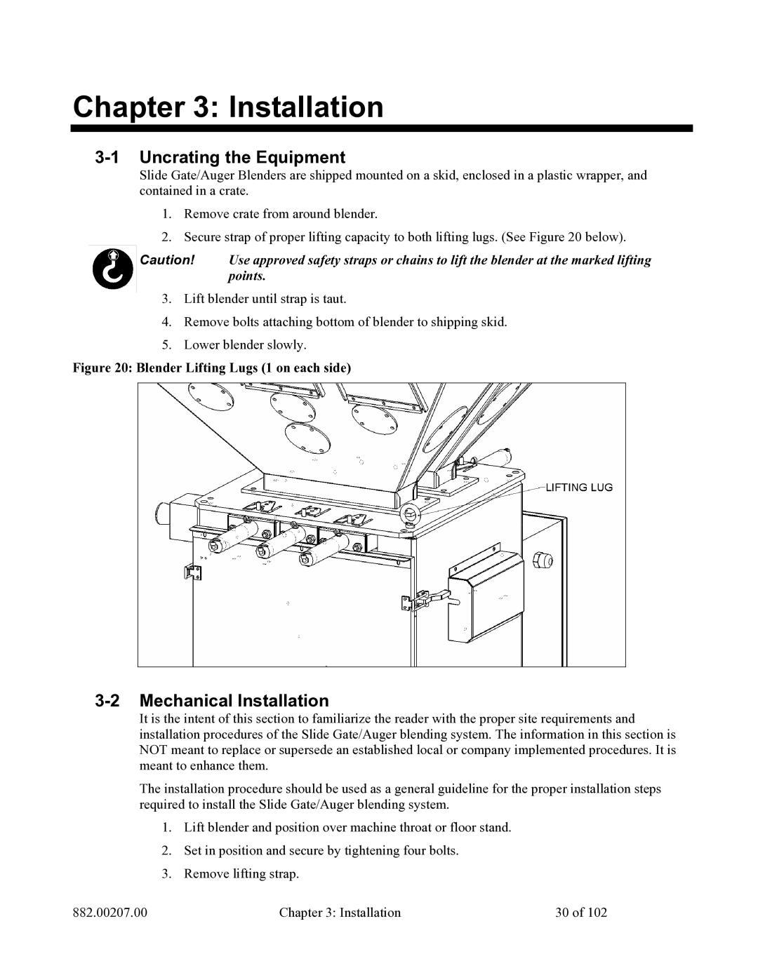 Mitsubishi Electronics 882.00207.00 specifications Uncrating the Equipment, Mechanical Installation 