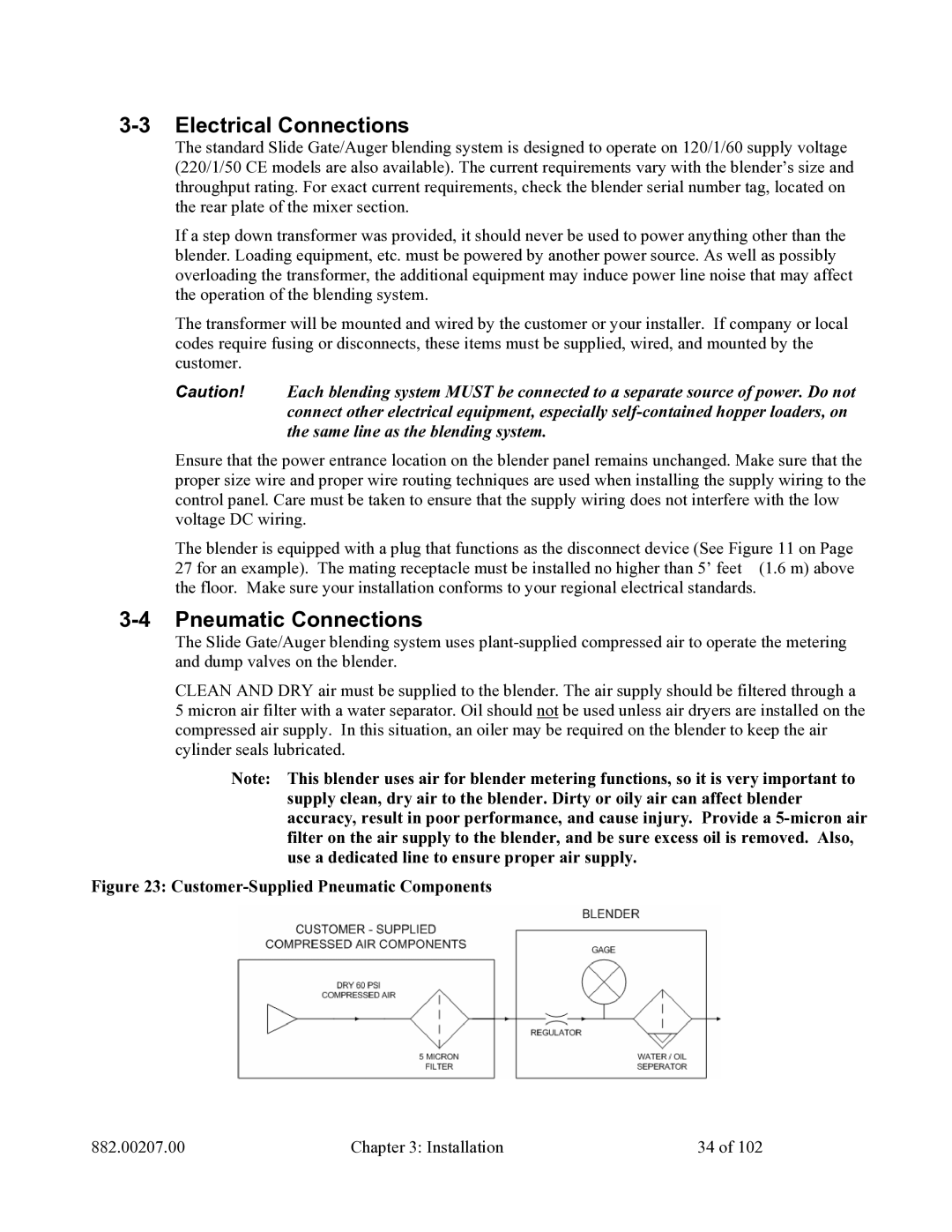 Mitsubishi Electronics 882.00207.00 specifications Electrical Connections, Pneumatic Connections 