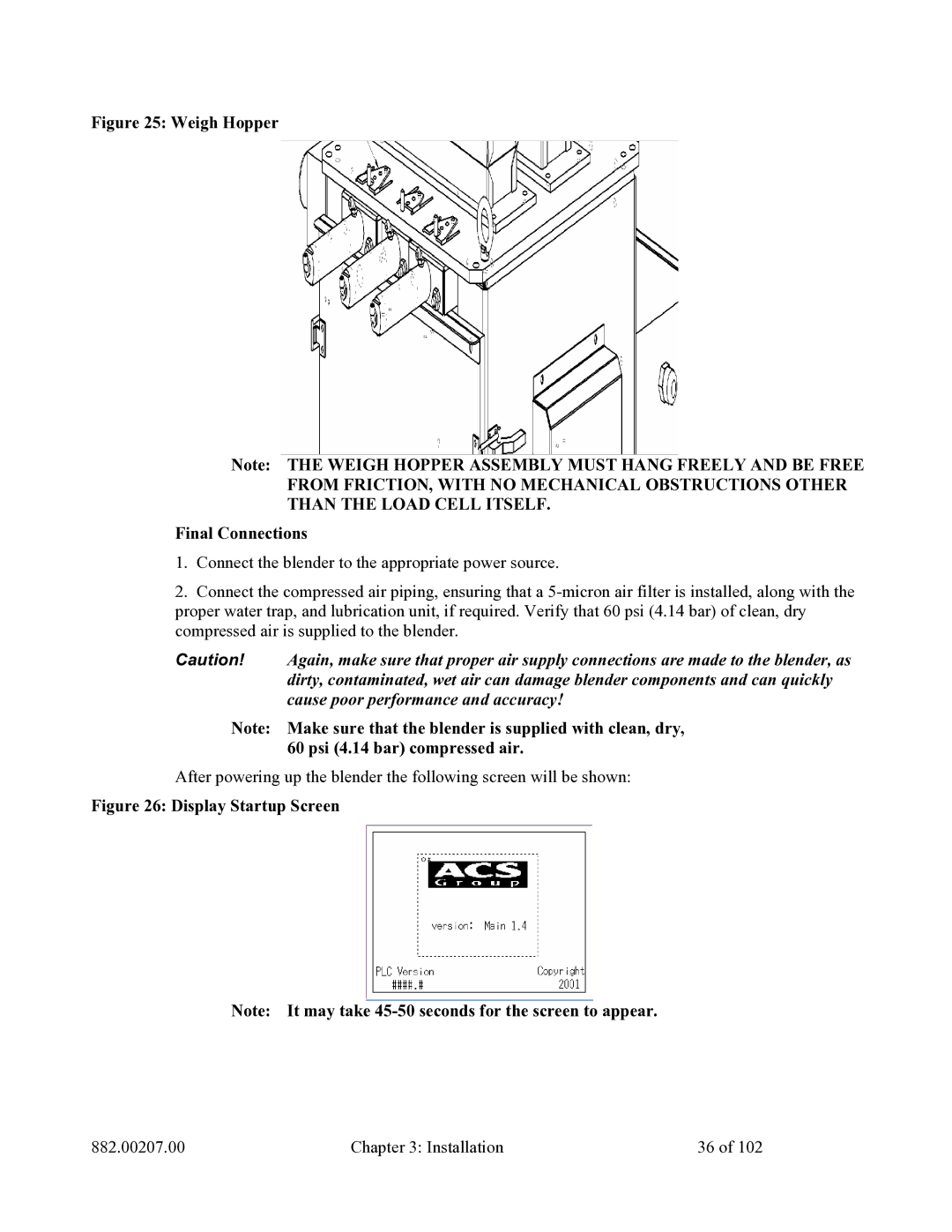 Mitsubishi Electronics 882.00207.00 specifications Weigh Hopper Final Connections 