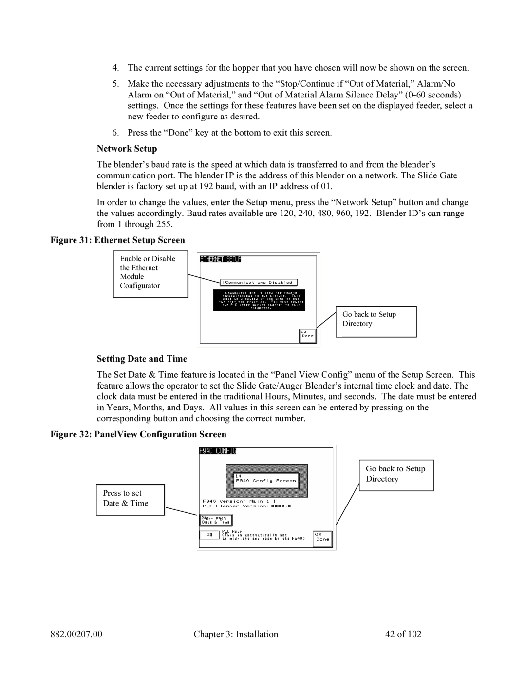 Mitsubishi Electronics 882.00207.00 specifications Network Setup, Setting Date and Time 