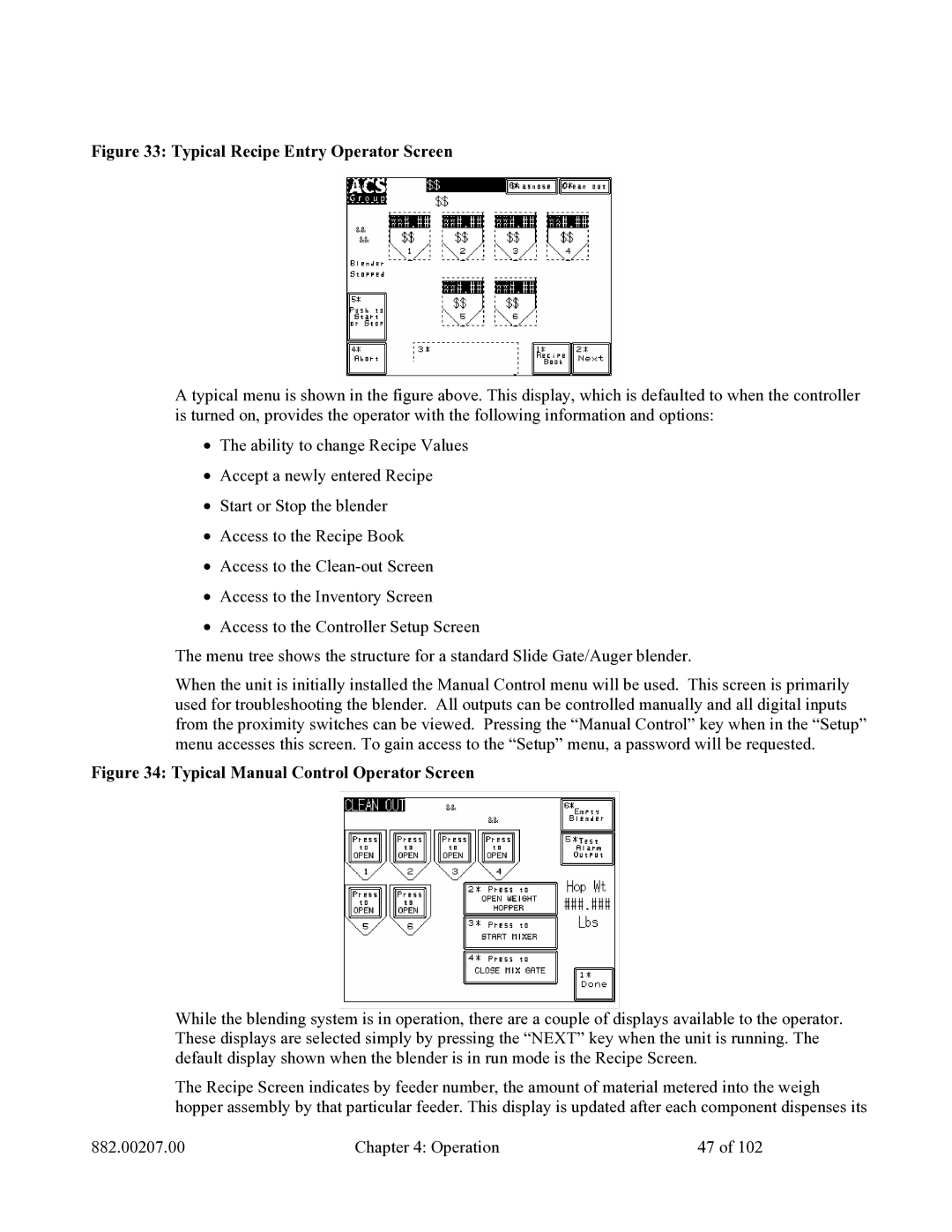 Mitsubishi Electronics 882.00207.00 specifications Typical Recipe Entry Operator Screen 