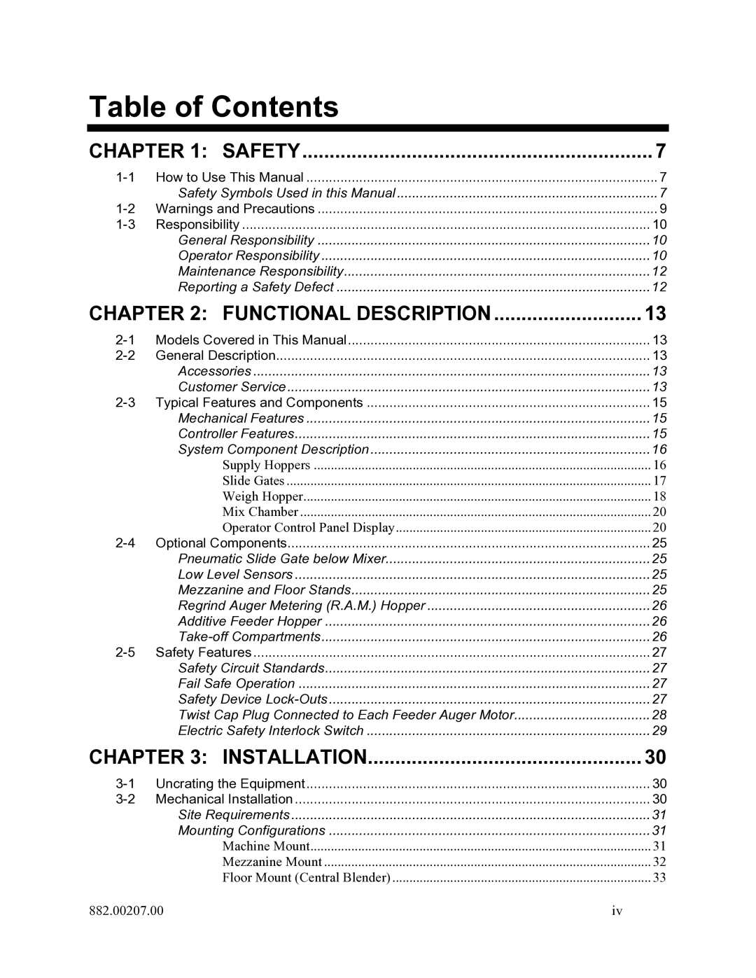 Mitsubishi Electronics 882.00207.00 specifications Table of Contents 