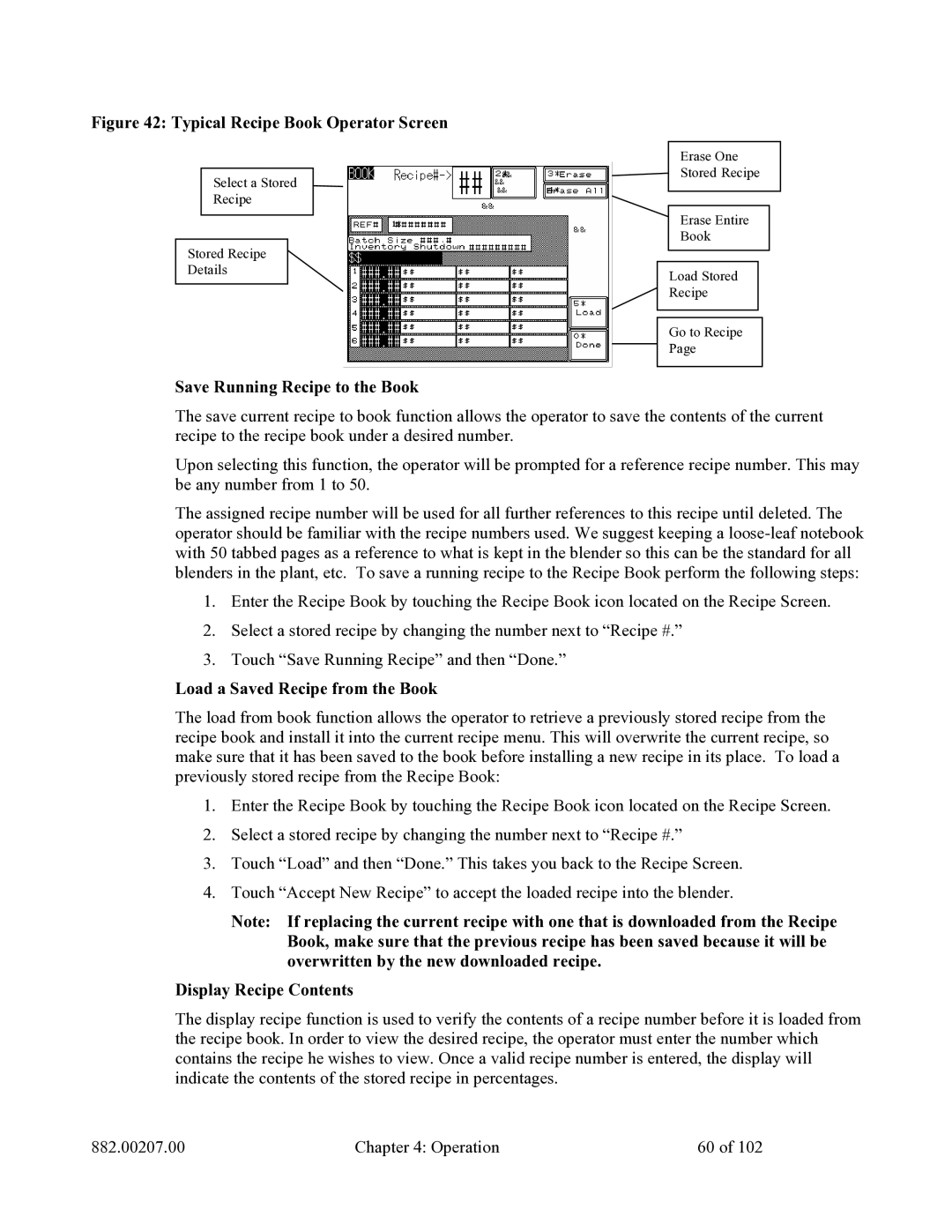 Mitsubishi Electronics 882.00207.00 specifications Save Running Recipe to the Book, Load a Saved Recipe from the Book 