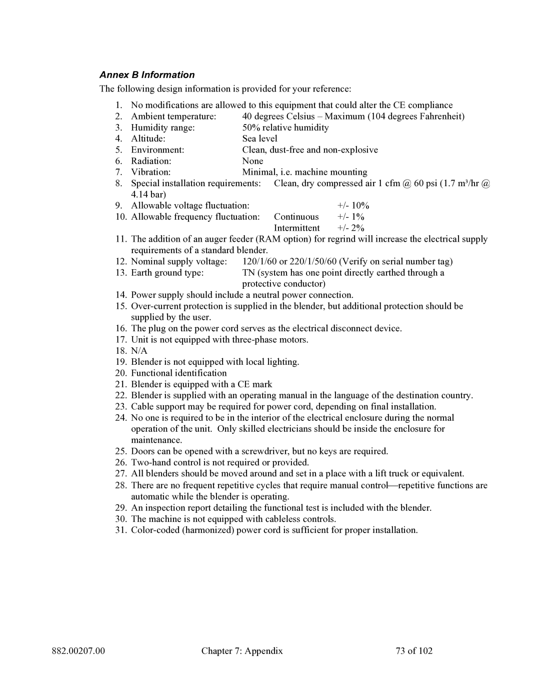 Mitsubishi Electronics 882.00207.00 specifications Annex B Information 