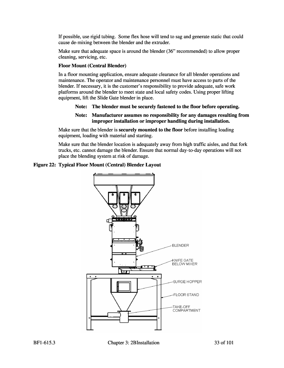 Mitsubishi Electronics 882.00273.00 specifications Typical Floor Mount Central Blender Layout 