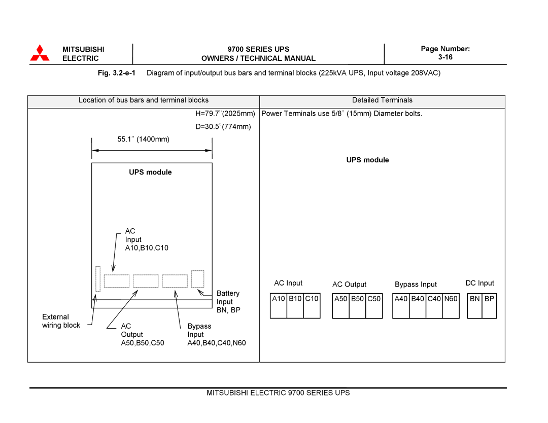 Mitsubishi Electronics 9700 Series technical manual Bn Bp 