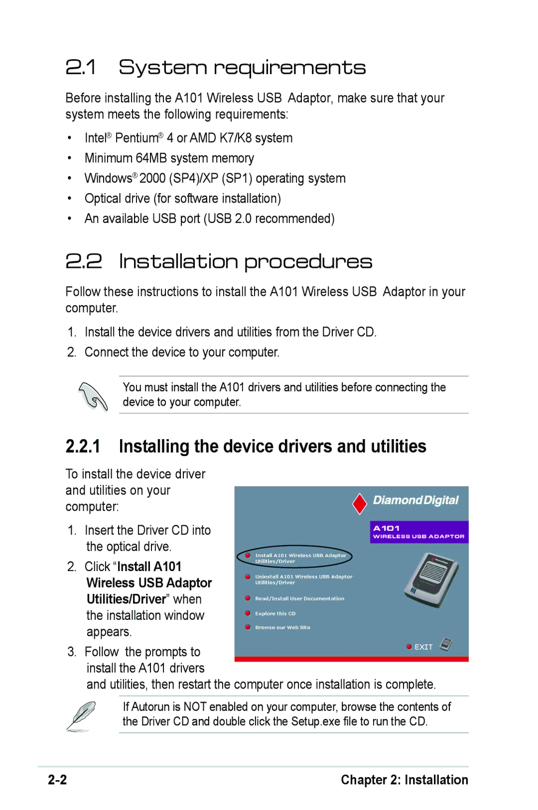 Mitsubishi Electronics user manual Installing the device drivers and utilities, Click Install A101 