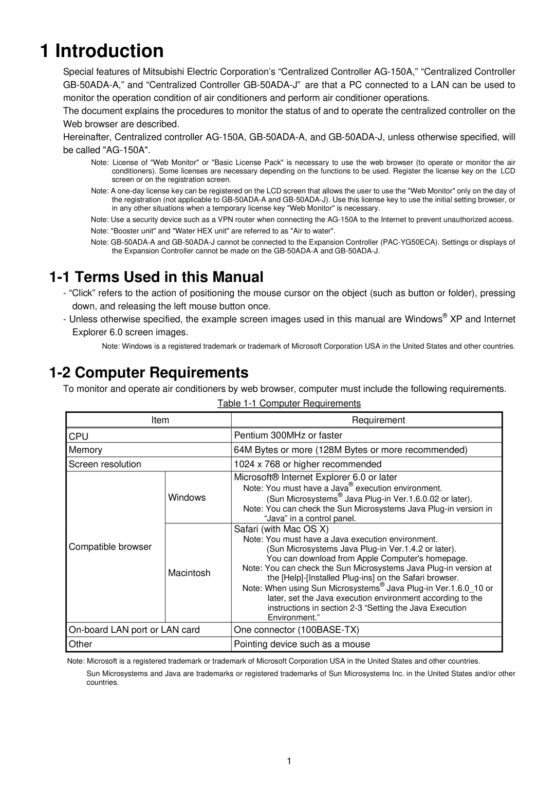 Mitsubishi Electronics GB-50ADA-J, AG-150A, GB-50ADA-A manual Terms Used in this Manual, Computer Requirements 