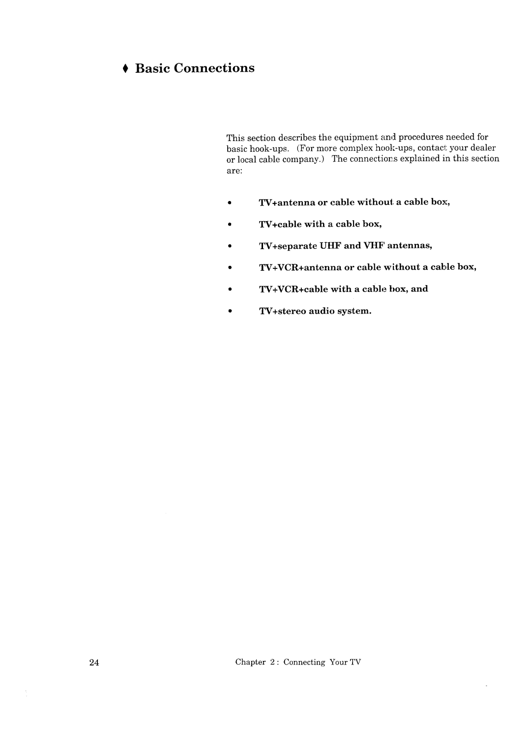 Mitsubishi Electronics CK-35308, CK-32307, CS-35207, CS-40307 manual Basic Connections 