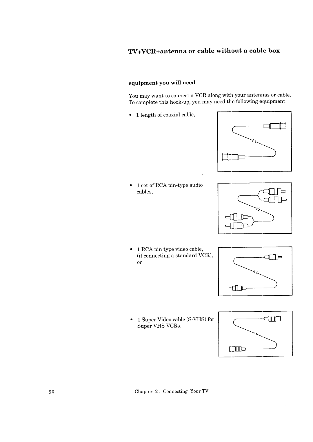 Mitsubishi Electronics CK-35308, CK-32307, CS-35207, CS-40307 manual TV+VCR+antenna or cable without a cable box 