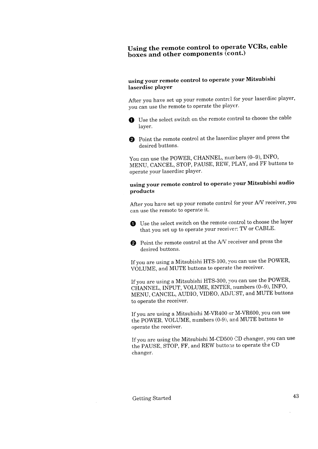 Mitsubishi Electronics CS-40307, CK-35308, CK-32307, CS-35207 manual 