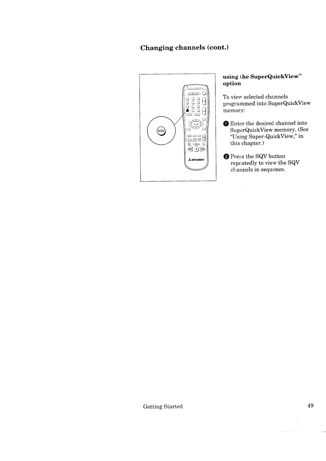 Mitsubishi Electronics CK-32307, CK-35308, CS-35207, CS-40307 manual Using 1he SuperQuickView option 