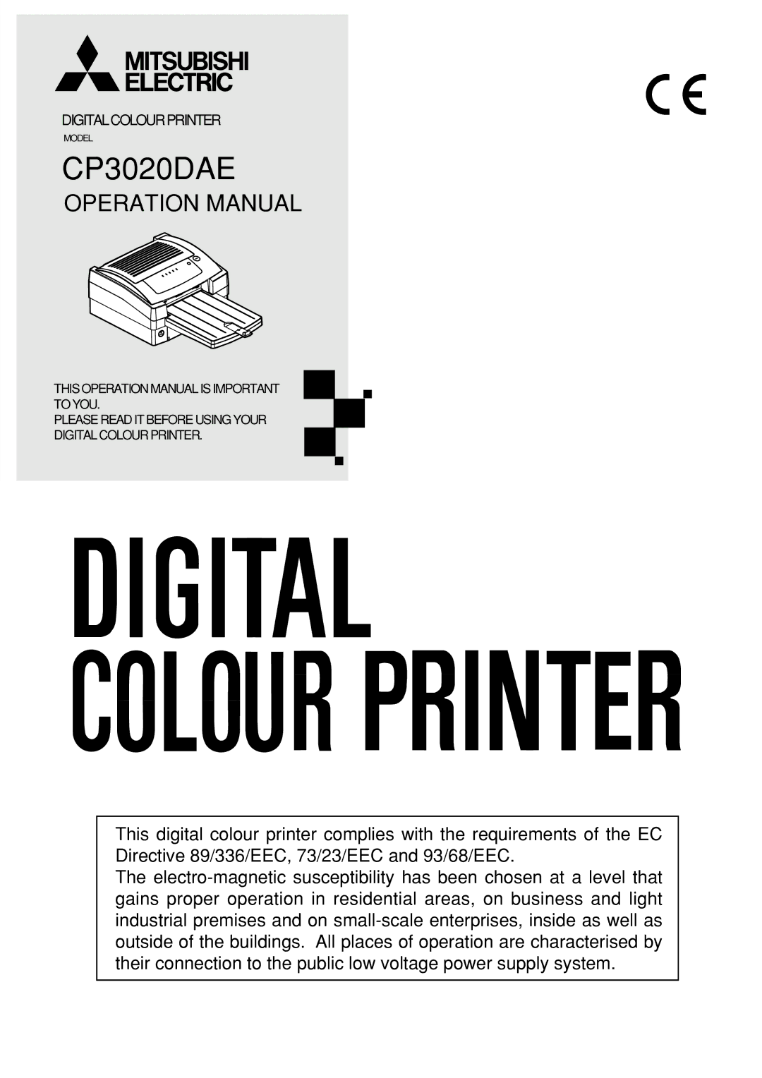 Mitsubishi Electronics CP3020DAE operation manual 